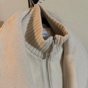 Calvin Klein Angled Zip Twill Trench Coat